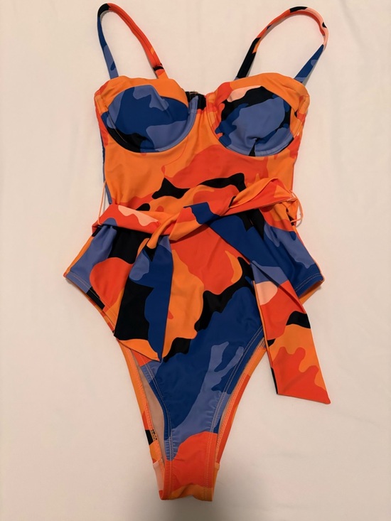 Tabitha Brown Other - Tabitha Brown Orange & Blue Camouflage One-Piece Swimsuit XXS - Used